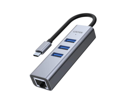 Hub USB UNITEK USB-C 3.1 (3x USB-A, RJ-45, 5 Gbps) H1904A